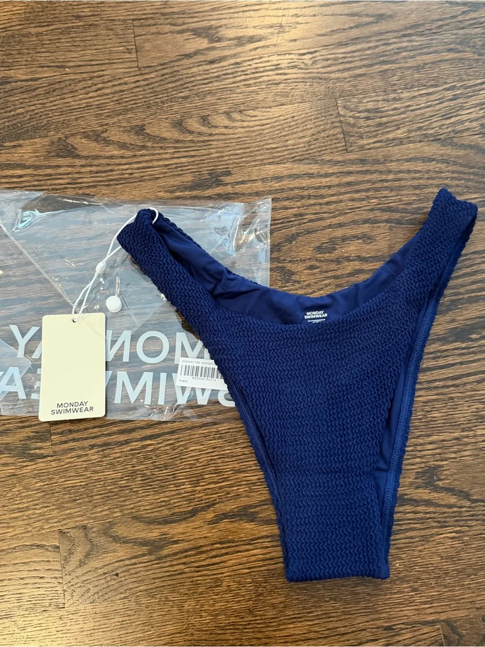 Monday Swimwear Midnight Crinkle Byron Bottom - L